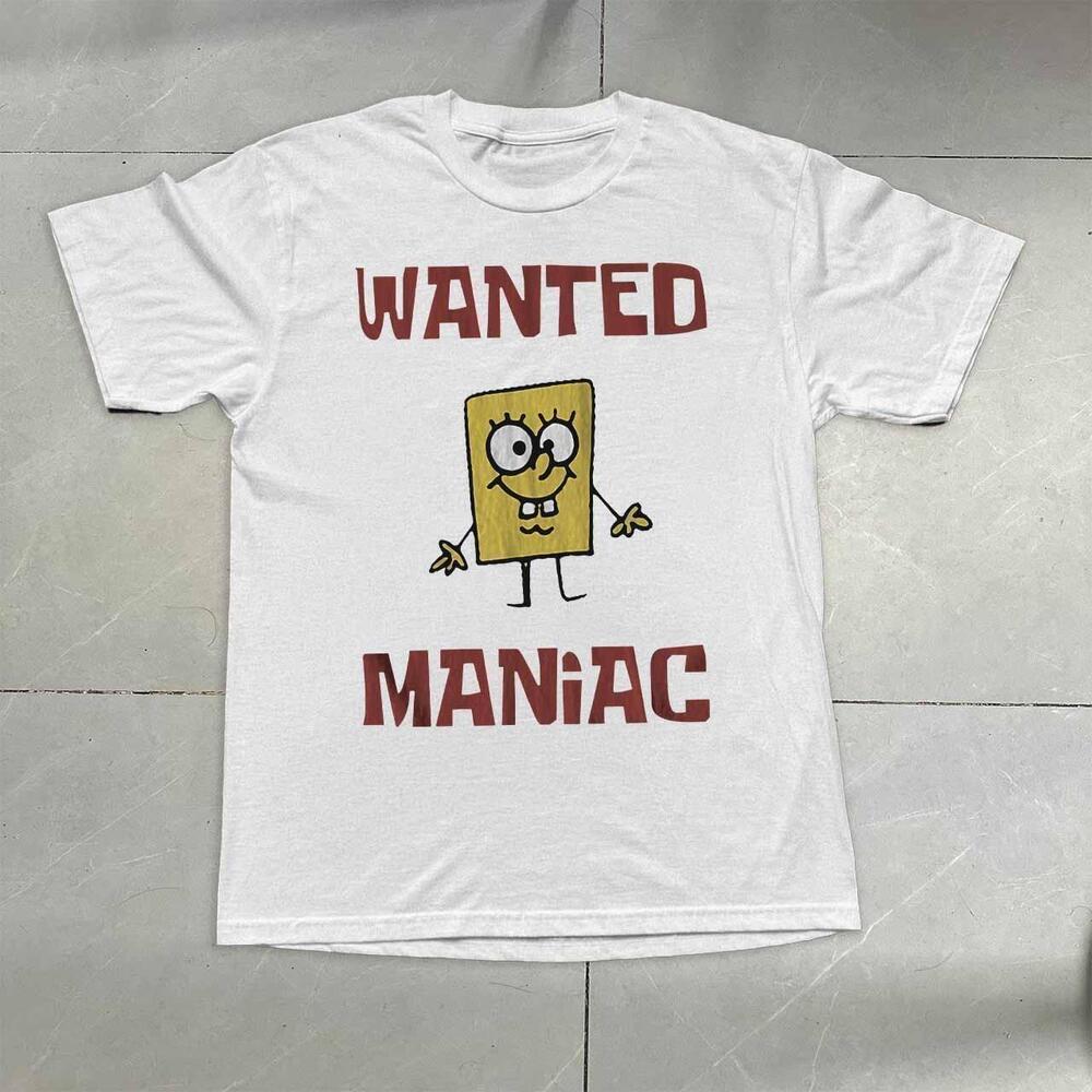 Spongebob Wanted Maniac White Tee